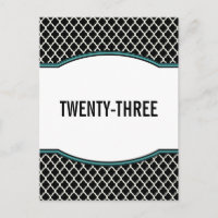 Tarjeta postal Aqua Elegant Quatrefoil Table