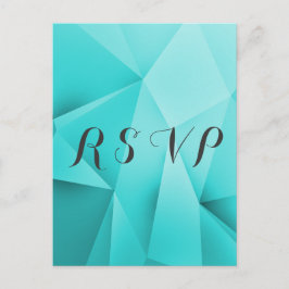 Tarjeta postal Aqua Jewel Tones Wedding RSVP
