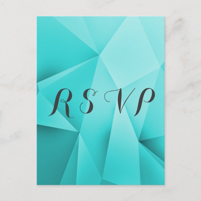 Tarjeta postal Aqua Jewel Tones Wedding RSVP (Anverso)