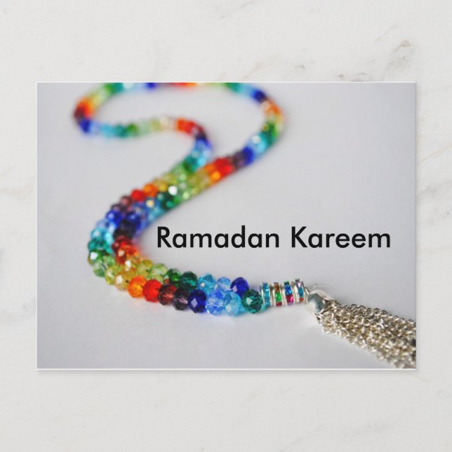 Tarjeta postal arcoiris Ramadan Kareem (Anverso)