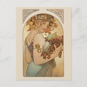 Tarjeta postal Art Nouveau de Alphonse Mucha
