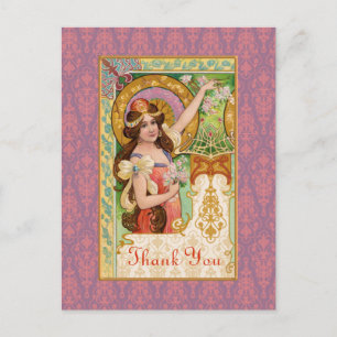 Tarjeta postal Art Nouveau de primavera