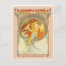 Tarjeta postal - Art Nouveau Esprits Dores