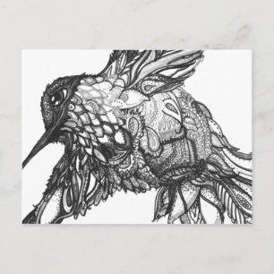 Tarjeta postal, arte en blanco y negro ideal para