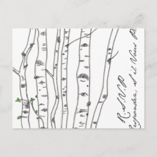Tarjeta postal Aspen Birch Tree Grove RSVP