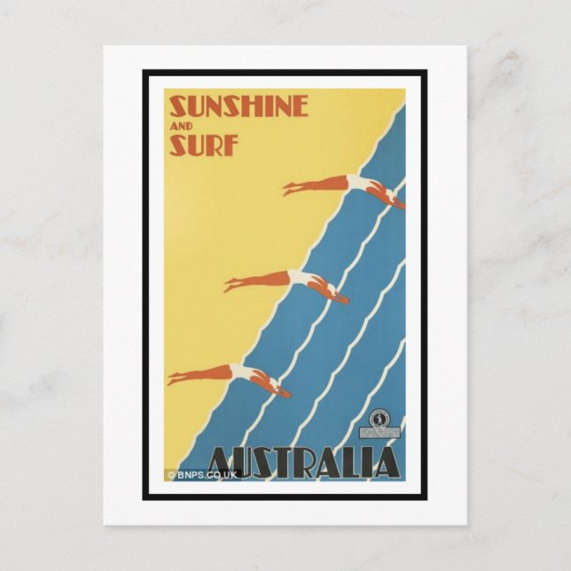 Tarjeta postal - Australia Sol y Oleaje (Anverso)