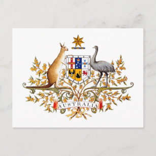 Tarjeta postal australiana del escudo de armas