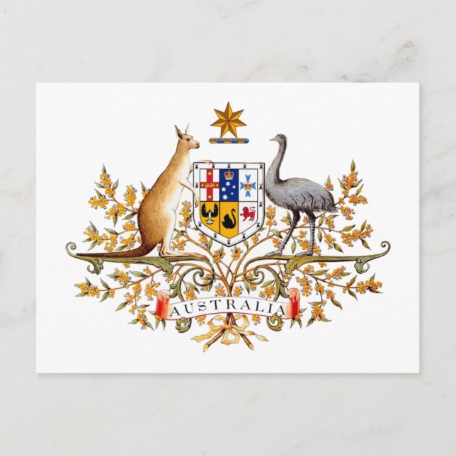 Tarjeta postal australiana del escudo de armas (Anverso)