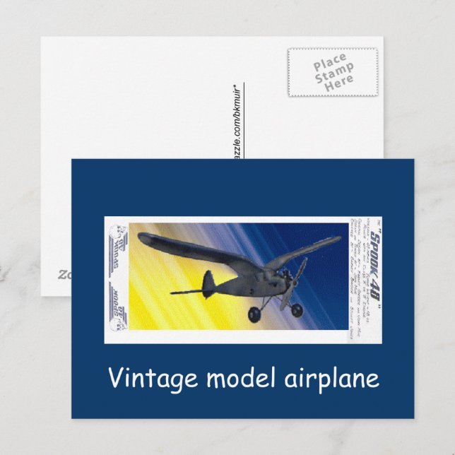 Tarjeta postal - Avión modelo antiguo - Spook (Anverso / Reverso)