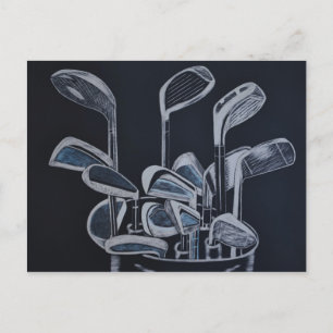 Tarjeta postal "Aviso de salida de golf"