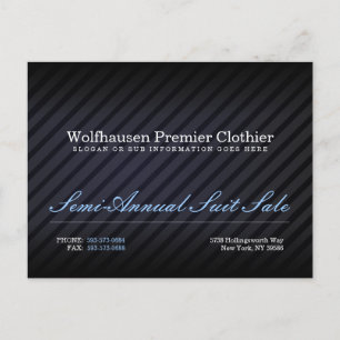 Tarjeta postal azul Armani Suit Promo - Personaliz