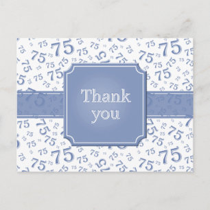 Tarjeta postal azul/blanca con patrón numérico 'Gr