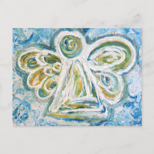 Tarjeta postal azul de oro