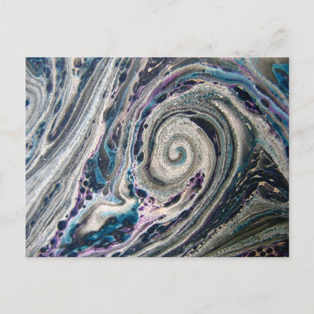 Tarjeta postal azul de pintura abstracta (Anverso)