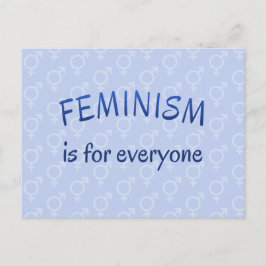 Tarjeta postal azul del feminismo para todos