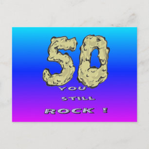 Tarjeta postal azul púrpura del 50 aniversario