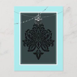 Tarjeta postal azul y negra