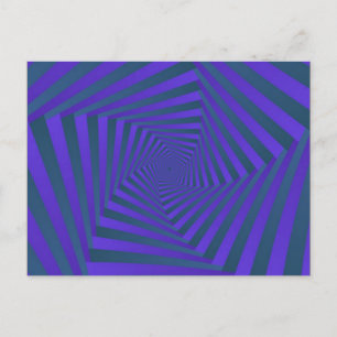 Tarjeta postal azul y púrpura