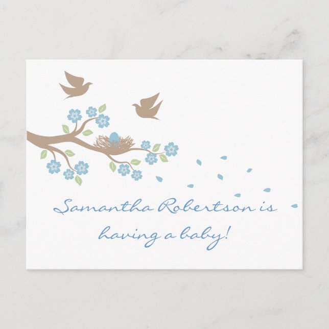 Tarjeta postal Baby Shower Birds Nest (Anverso)