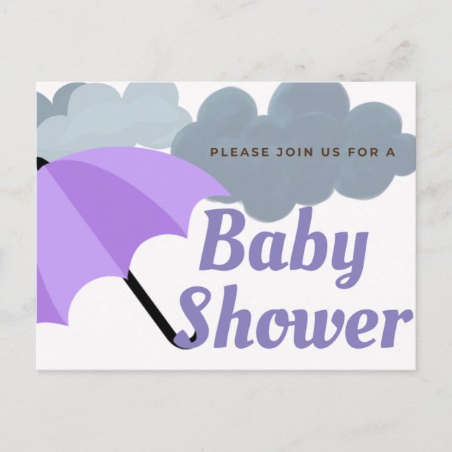 Tarjeta postal Baby Shower Rainy Day (Anverso)
