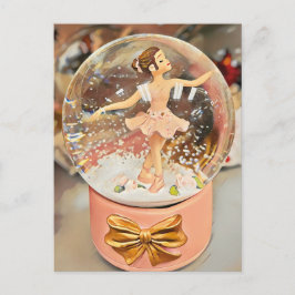 Tarjeta postal Ballerina Navidad Snow Globe