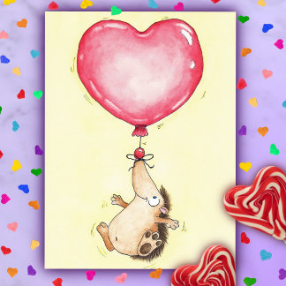 Tarjeta postal BALLOON HEDGEHOG de Nicole Janes