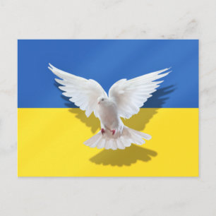 Tarjeta Postal Bandera de Ucrania Paloma de la Paz