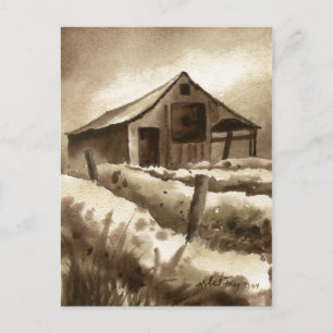 Tarjeta postal "Barn In Browns" para las rutas de