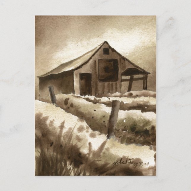 Tarjeta postal "Barn In Browns" para las rutas de  (Anverso)