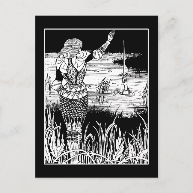 Tarjeta postal Beardsley Knight Excalibur (Anverso)
