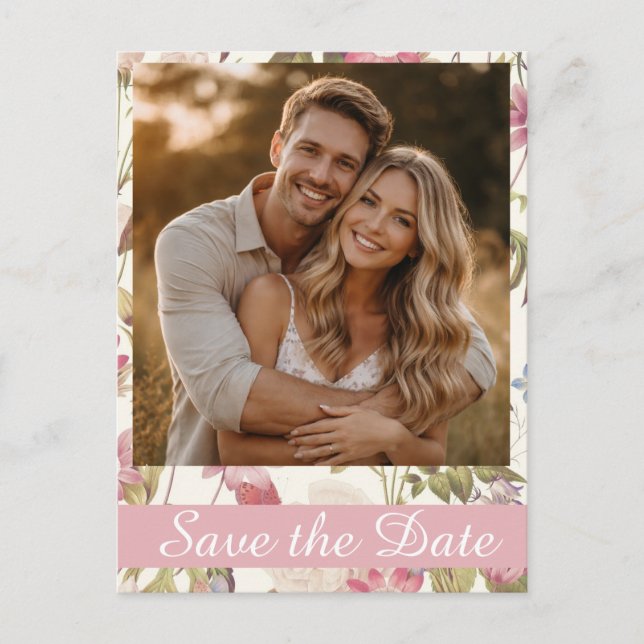 Tarjeta postal Belle Jardin Save the Date (Anverso)