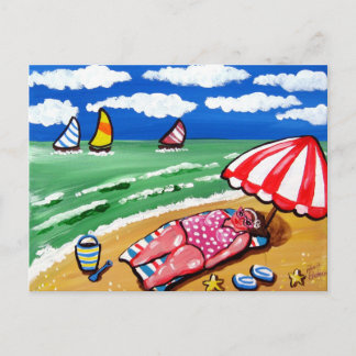 Tarjeta postal Big Beach Diva Sunbather