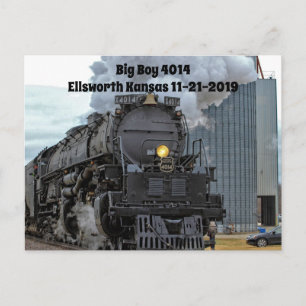Tarjeta postal Big Boy 4014 para tren de vapor