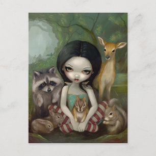 Tarjeta postal "Blancanieves y sus amigos animales