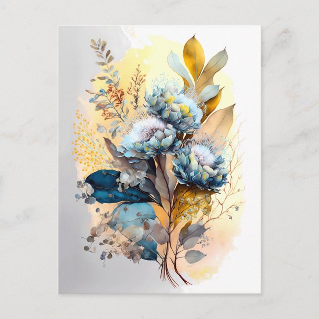 Tarjeta postal Blue Flower (Anverso)
