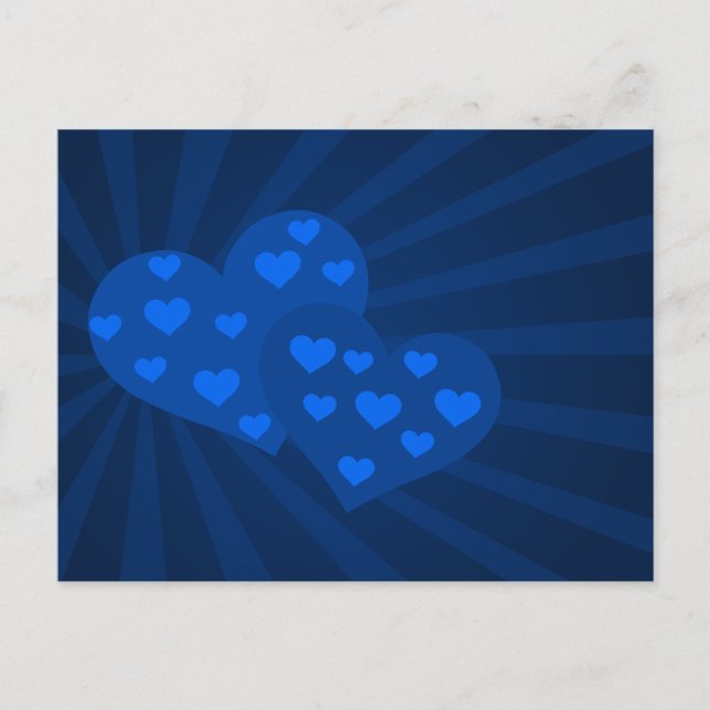 Tarjeta postal Blue Valentine Hearts (Anverso)