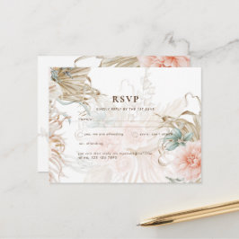 Tarjeta postal BOHO Pampas Grass Yellow Boda