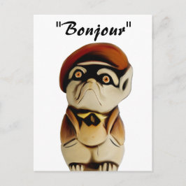 Tarjeta postal Bonjour de perro francés