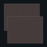 Tarjeta postal brillante de color marrón chocolate<br><div class="desc">Envía notas sinceras con estilo con esta tarjeta postal brillante de color marrón chocolate, perfecta para mensajes especiales y correspondencia elegante. Su acabado brillante y rico añade un toque de lujo, mientras que el profundo tono chocolate crea un ambiente cálido y sofisticado. Ideal para notas de agradecimiento, anuncios o mensajes...</div>