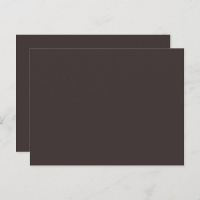 Tarjeta postal brillante de color marrón chocolate (Anverso / Reverso)