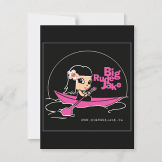 Tarjeta postal BRJ Pink Canoe