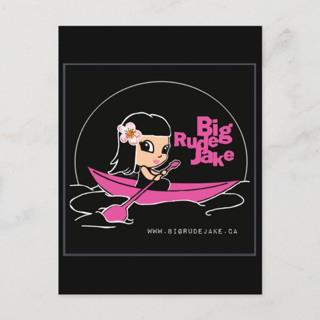 Tarjeta postal BRJ Pink Canoe (Anverso)