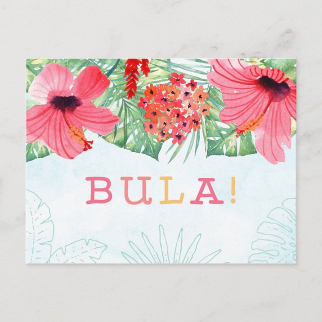 Tarjeta postal BULA, Fiji o tarjeta Tiki (Anverso)