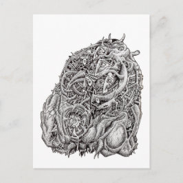 Tarjeta postal Cabeza cosmográfica de Brian Benson