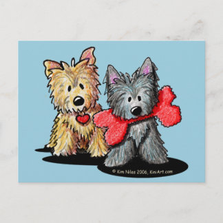 Tarjeta postal Cairn Terrier Duo
