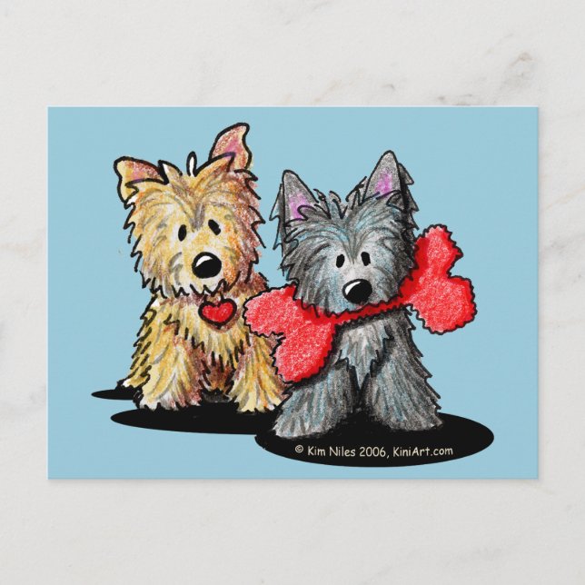 Tarjeta postal Cairn Terrier Duo (Anverso)