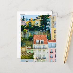 Tarjeta postal callejera, Lisboa Portugal Europa, 