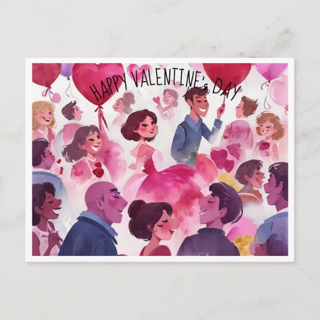 Tarjeta Postal Celebración del Día de San Valentín (Anverso)