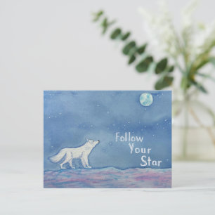 Tarjeta Postal Celeste Sigue Tu Estrella