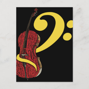 Tarjeta postal Cello Clef